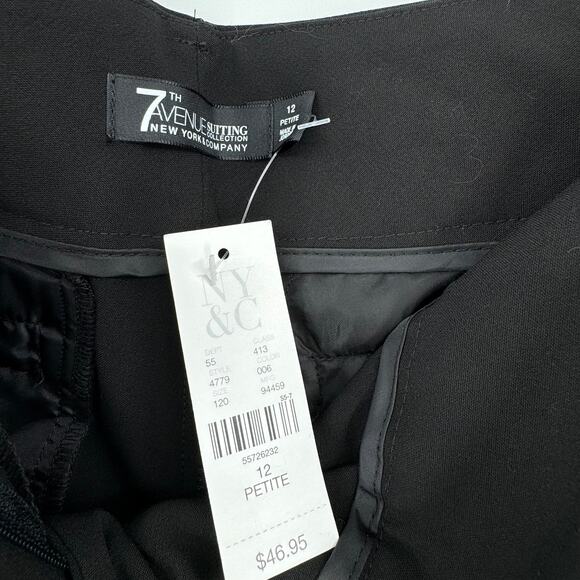 7th Avenue signature fit pants bootcut stretch black career work slacks 12P NEW - Picture 6 of 8